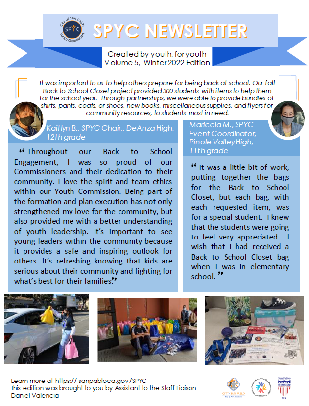 SPYC Newsletter Winter 2022 Edition