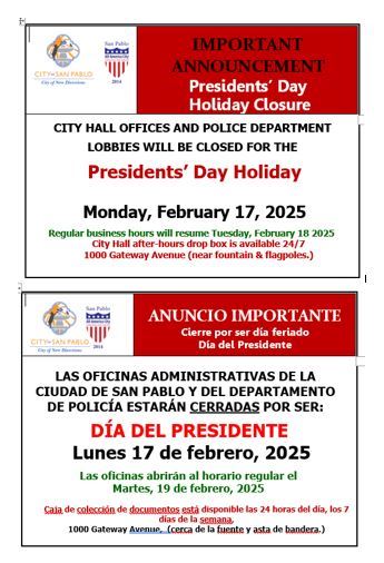 2025-02-17 Presidents Day Both Holiday Closure