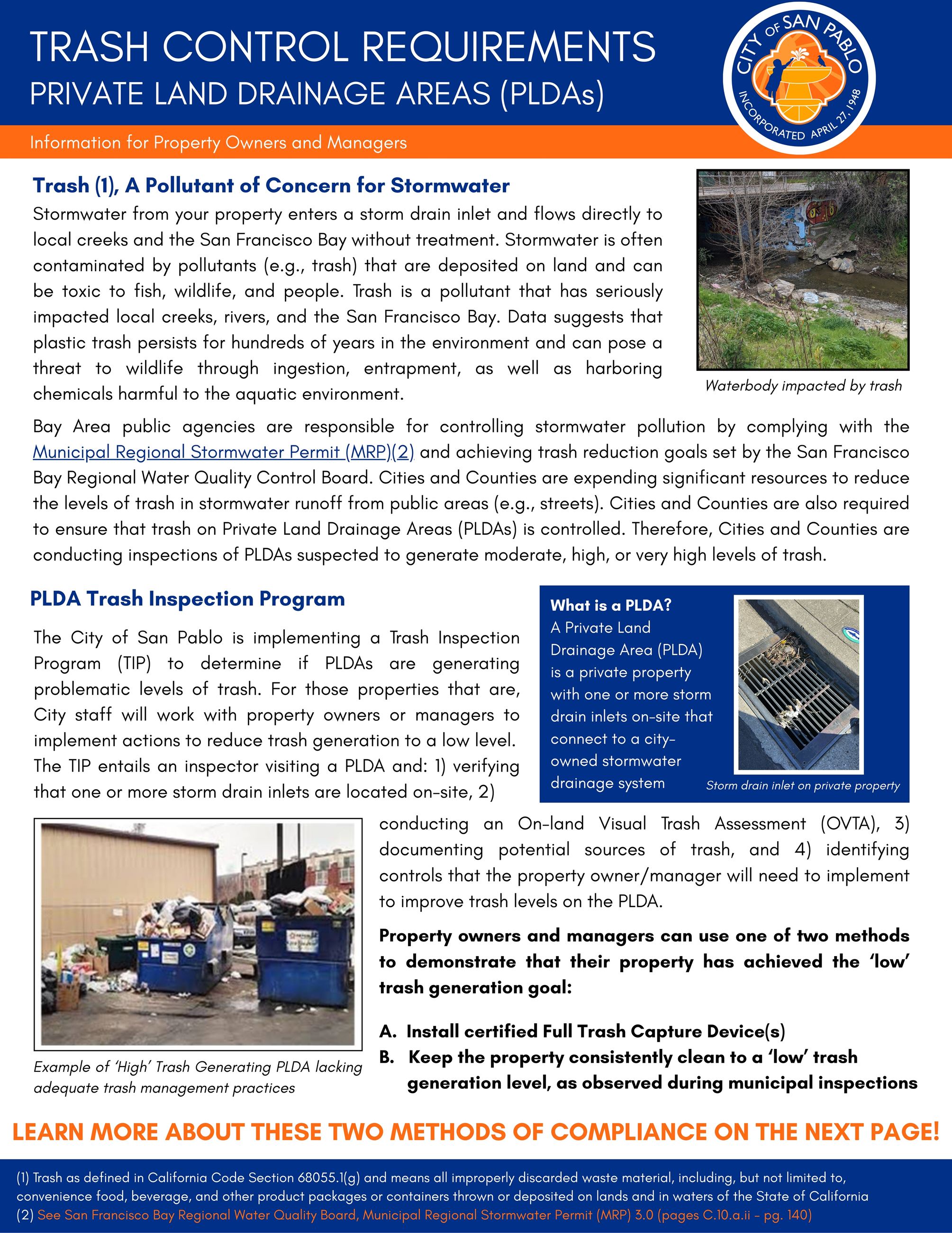 Trash Control Requirements