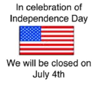 July 4th Holiday Closure 300